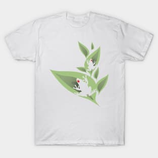 Tree Frogs On Green Leaves T-Shirt